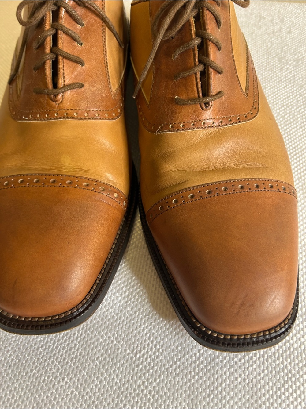 Johnston & Murphy Cellini Two Tone Oxford Shoe Size 10.5 M - Picture 5 of 12